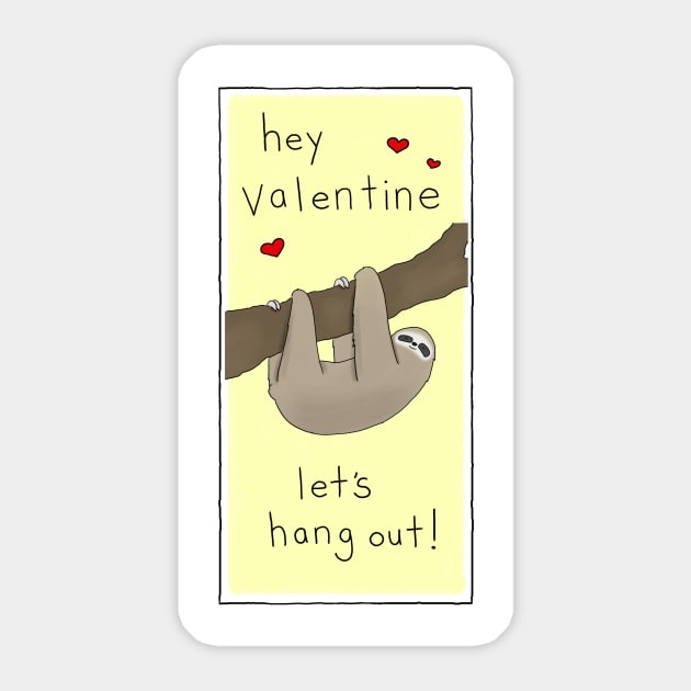 Hey Valentine - Let's Hang Out Sticker by Liz Climo